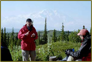 Professor Matt Tueth leads a class during the Alaska field course