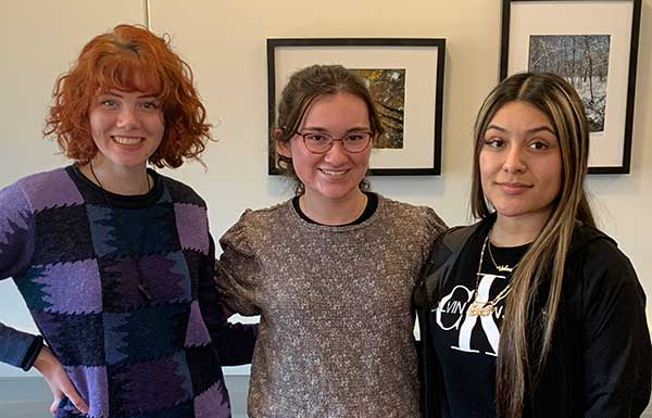 A trio of AQ students - Ella Goodman, Regina Mondro, and Joanna Quintino - also reached the finals with their group Realle.