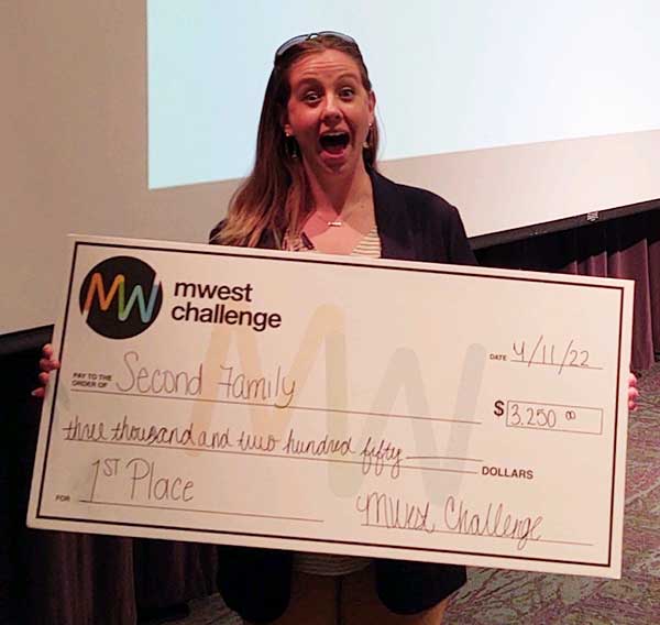 Finishing in first place out of the 140 teams entered into the competition was Jenny Fischer-Roberts, a solo participant with her winning idea ‘Second Family Services.’ 
