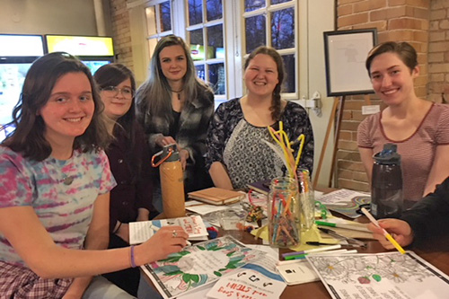 Women's Studies Minors at the "Women's Song and STEAM" gathering, March 2018