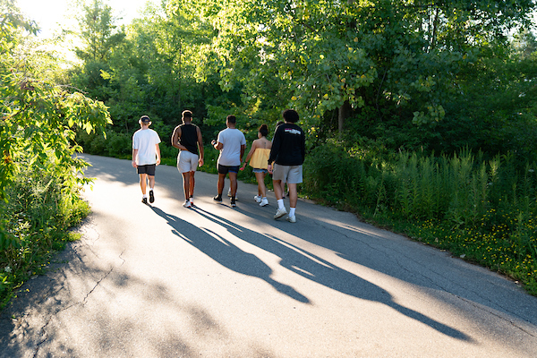 Students walking