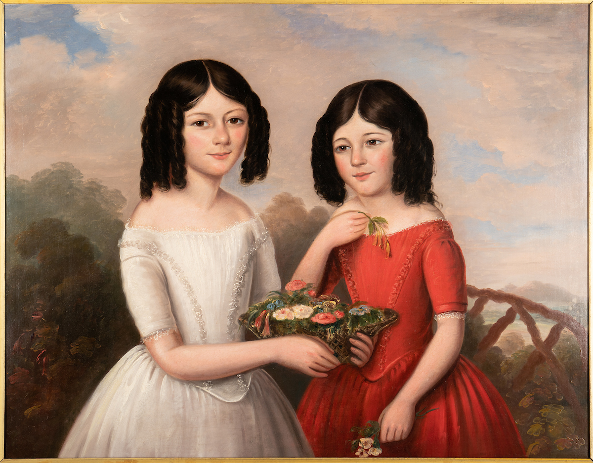 Painting of two girls from around the 1800s