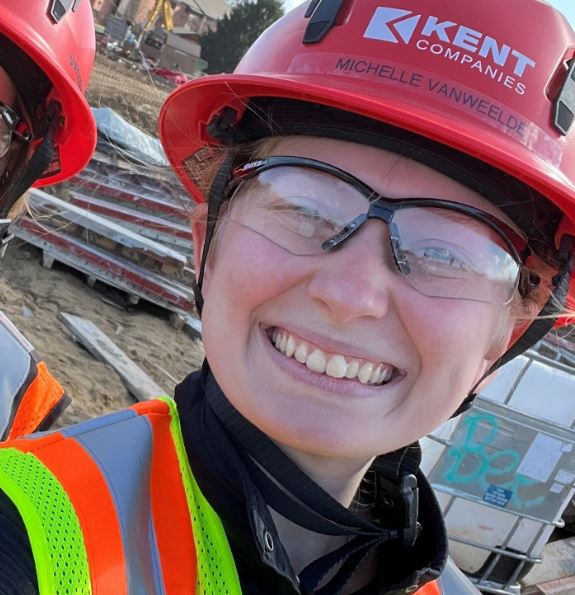 Michelle VanWeelde on site with Kent Companies