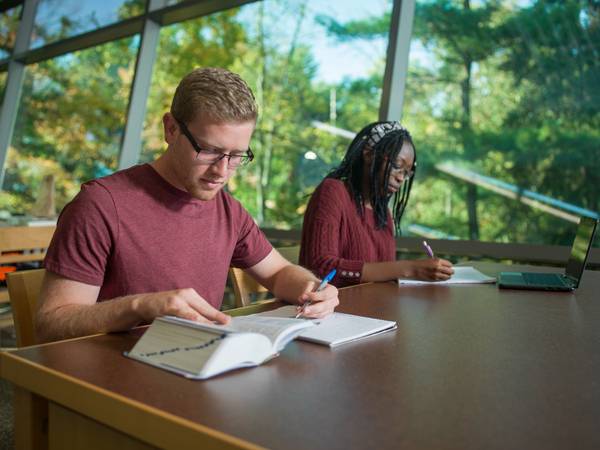 Student working on homework