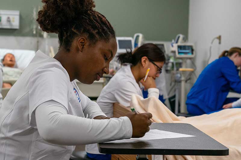 UDM Nursing Student taking test