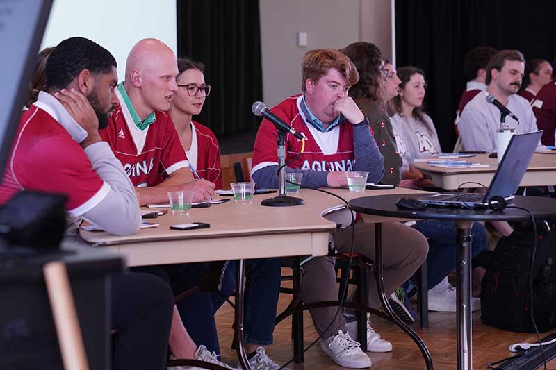 Accounting students participate in the annual Debits vs. Credits game