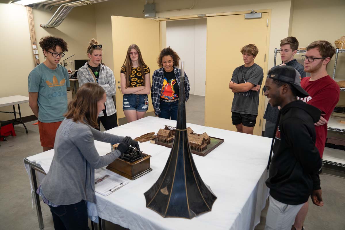 Aquinas students visit the Grand Rapids Public Museum’s off-site collections.