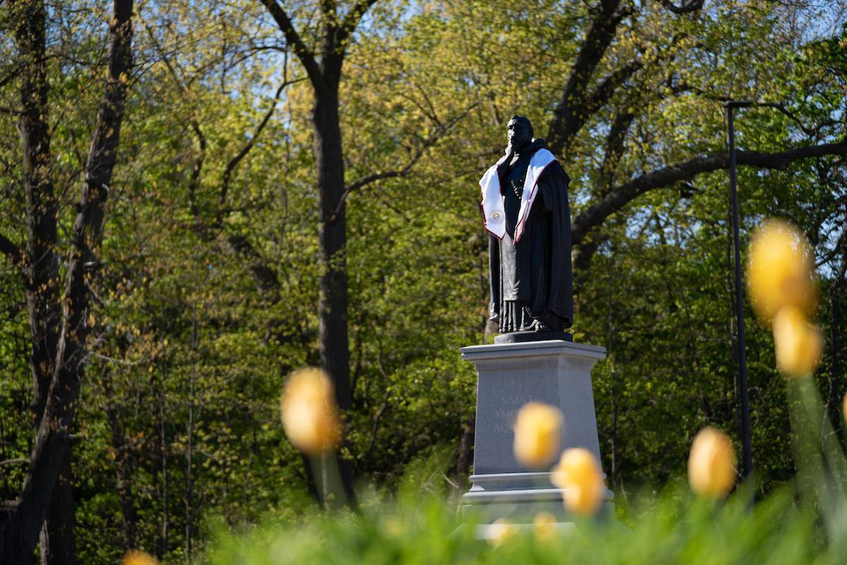 Statue of Thomas Aquinas at Aquinas College