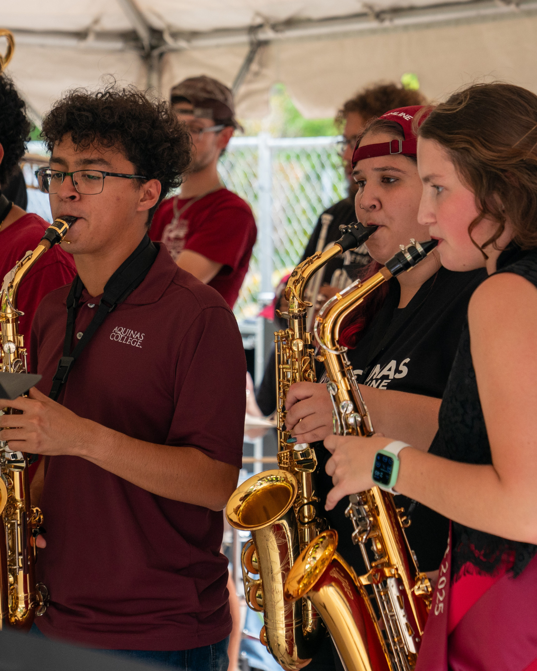 Homecoming band at Aquinas College