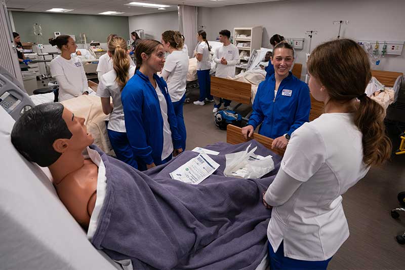 UDM Nursing students in Trinity Skills Lab