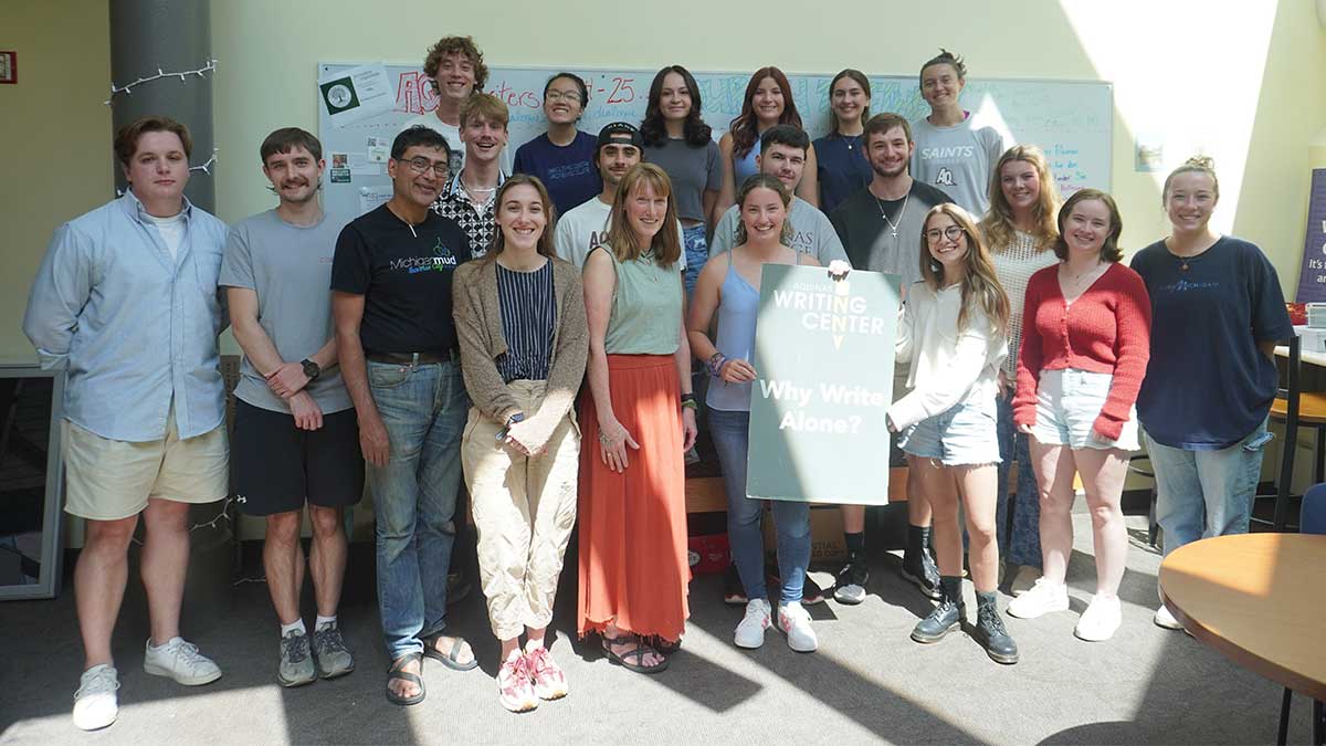 group photo of the writing center